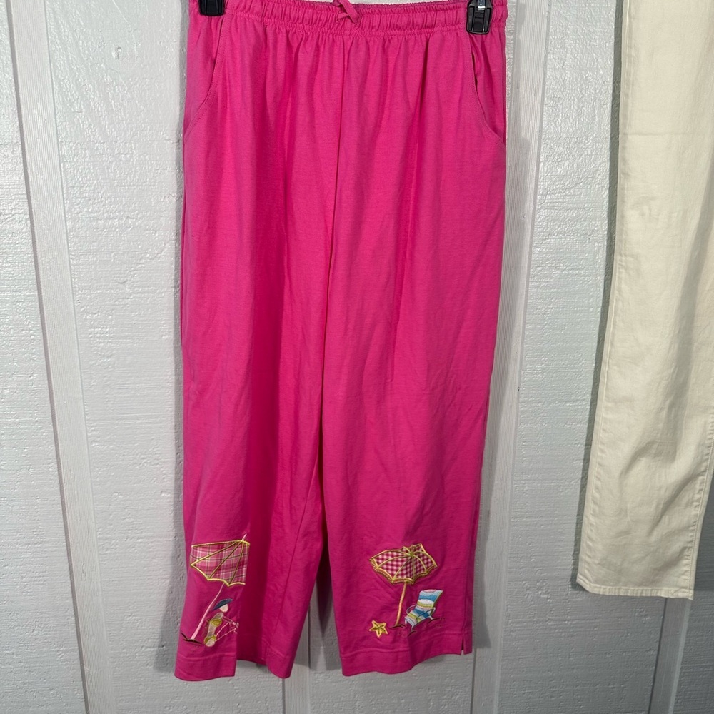 Marshall Russo  Vintage Pink Short Sleeve Capri Set Size M EUC - Picture 6 of 12
